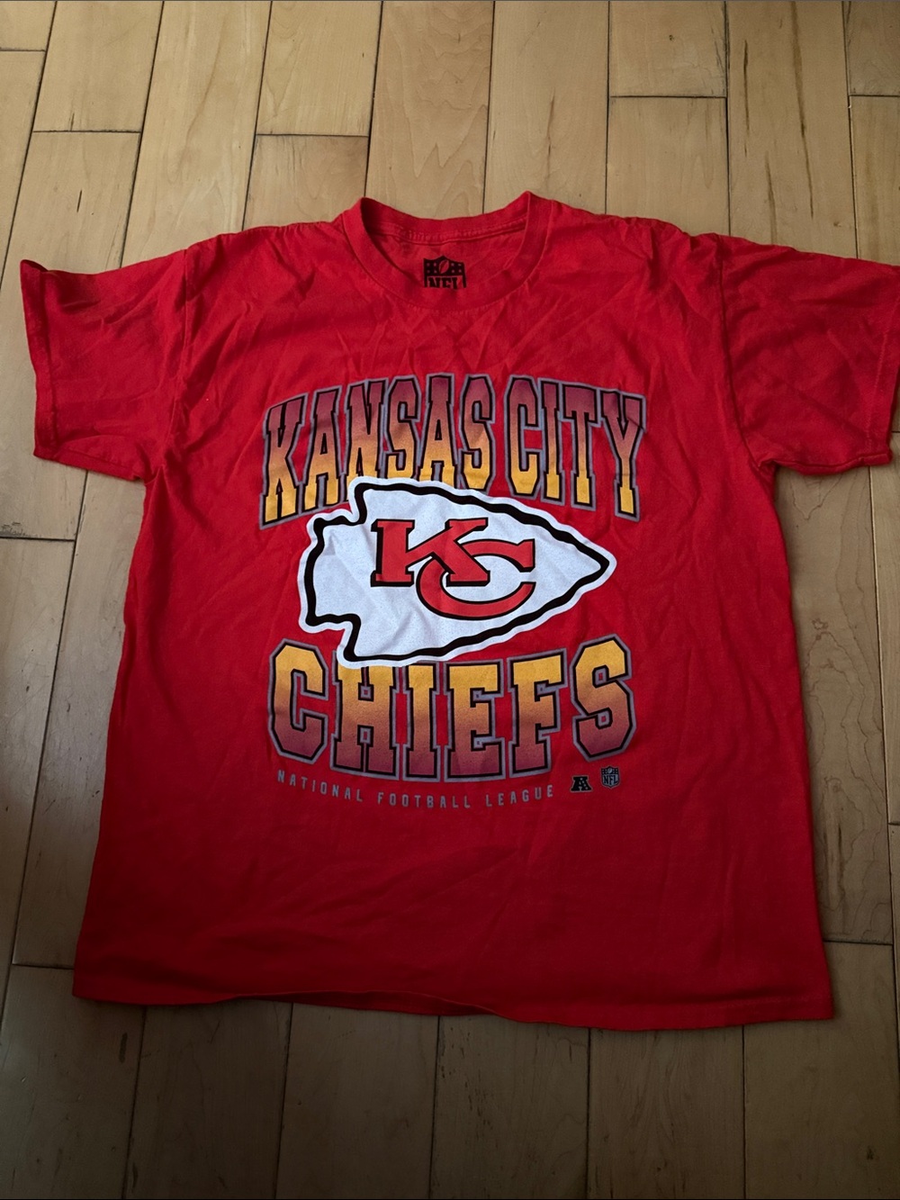 NFL Kansas City Chiefs Red Graphic Tee with White & Gold Logo